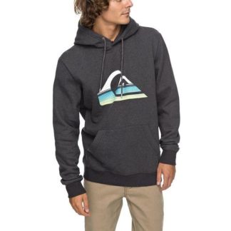 Quiksilver Big Logo (Dark grey heather) - felpa con Cappuccio da Uomo