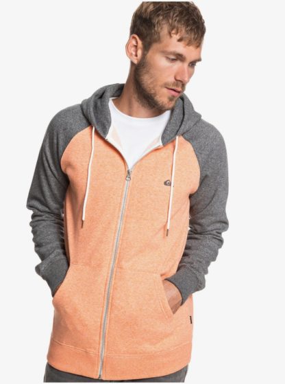 Quiksilver EveryDay Zip up Hoodie - Felpa con Cappuccio e Zip da Uomo (Flamingo)