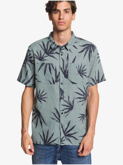 Deli Palm - Camicia da Uomo (Green )